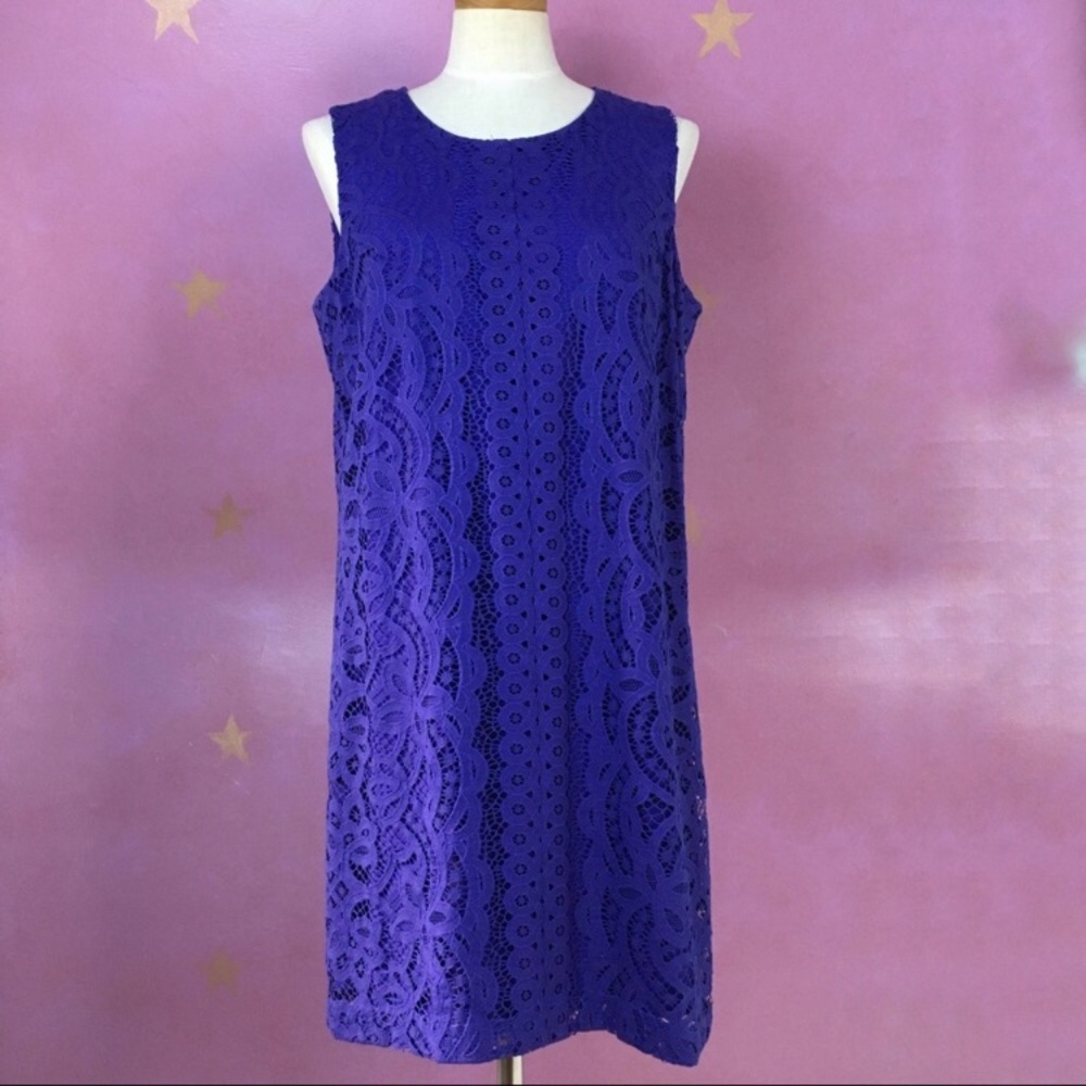 TOMMY HILFIGER VIBRANT PURPLE LACE SHEATH DRESS SZ 6